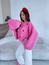 Knitted Sweater "CHOCOLATEY LOVE 7102" – Pink & Red